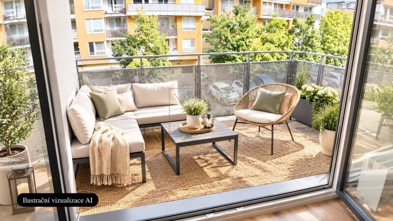 Pronájem bytu 1+kk s balkonem 41 m2, Gerstelova, Praha 9 - Vysočany